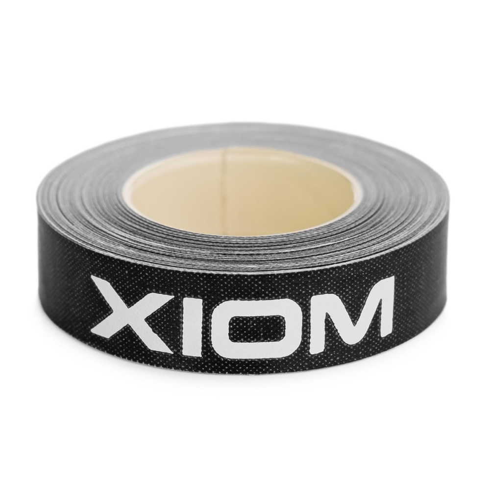 Торцевая лента для настольного тенниса XIOM 5m/12mm Logo, Black/White