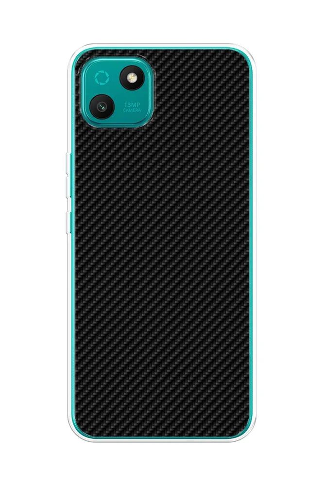 

Силиконовый чехол "Черный карбон" на Wiko T10 / Вико Т10, Разноцветный