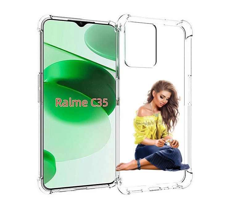 

Чехол MyPads миленькая-девочка женский для Realme C35 / Narzo 50A Prime, Прозрачный, Tocco