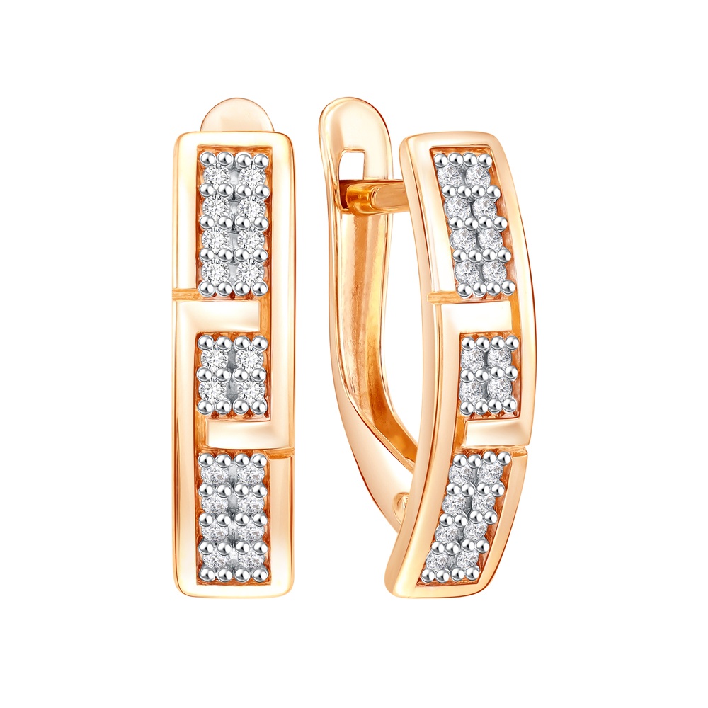 

Серьги из красного золота 585Gold 302006967, фианит, 302006967