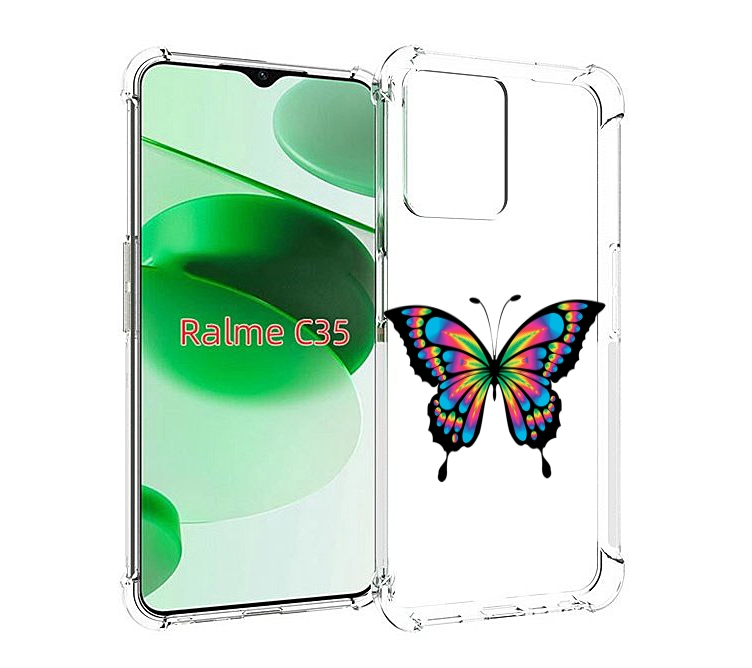 

Чехол MyPads мини-бабочка для Realme C35 / Narzo 50A Prime, Прозрачный, Tocco