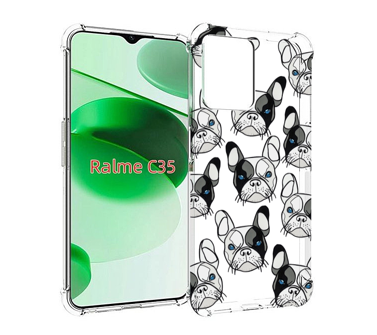 

Чехол MyPads мини-собачки-черно-белый для Realme C35 / Narzo 50A Prime, Прозрачный, Tocco
