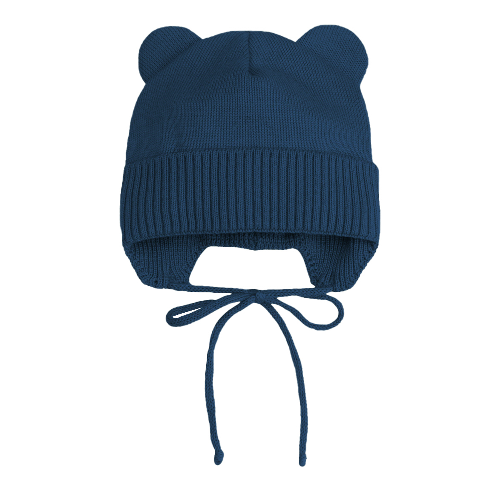 Шапка детская вязаная Amarobaby Pure Love BEAR, цв. синий р. 38-40