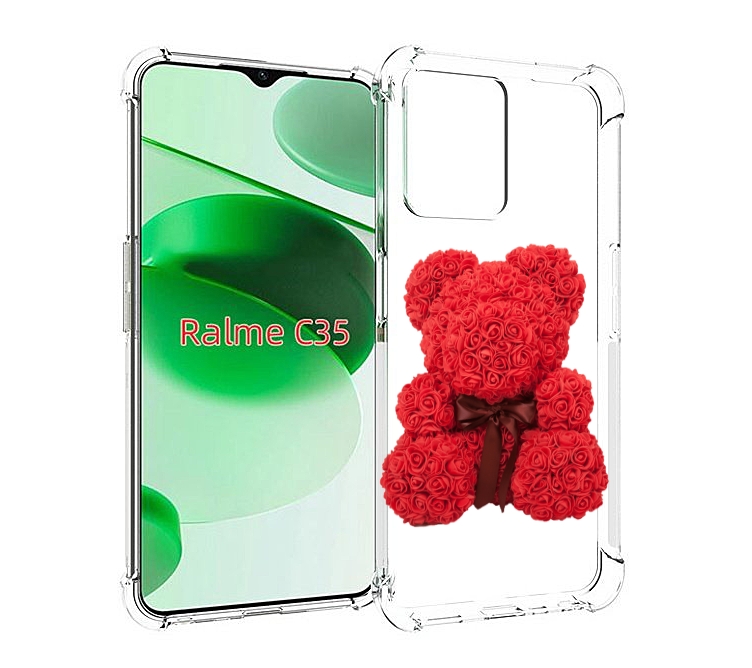 

Чехол MyPads мишка-из-розочек для Realme C35 / Narzo 50A Prime, Прозрачный, Tocco