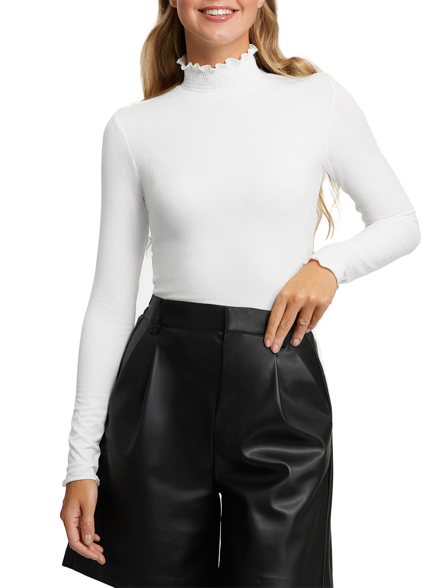 

Водолазка женская oodji 15E11035 белая 2XL, Белый, 15E11035