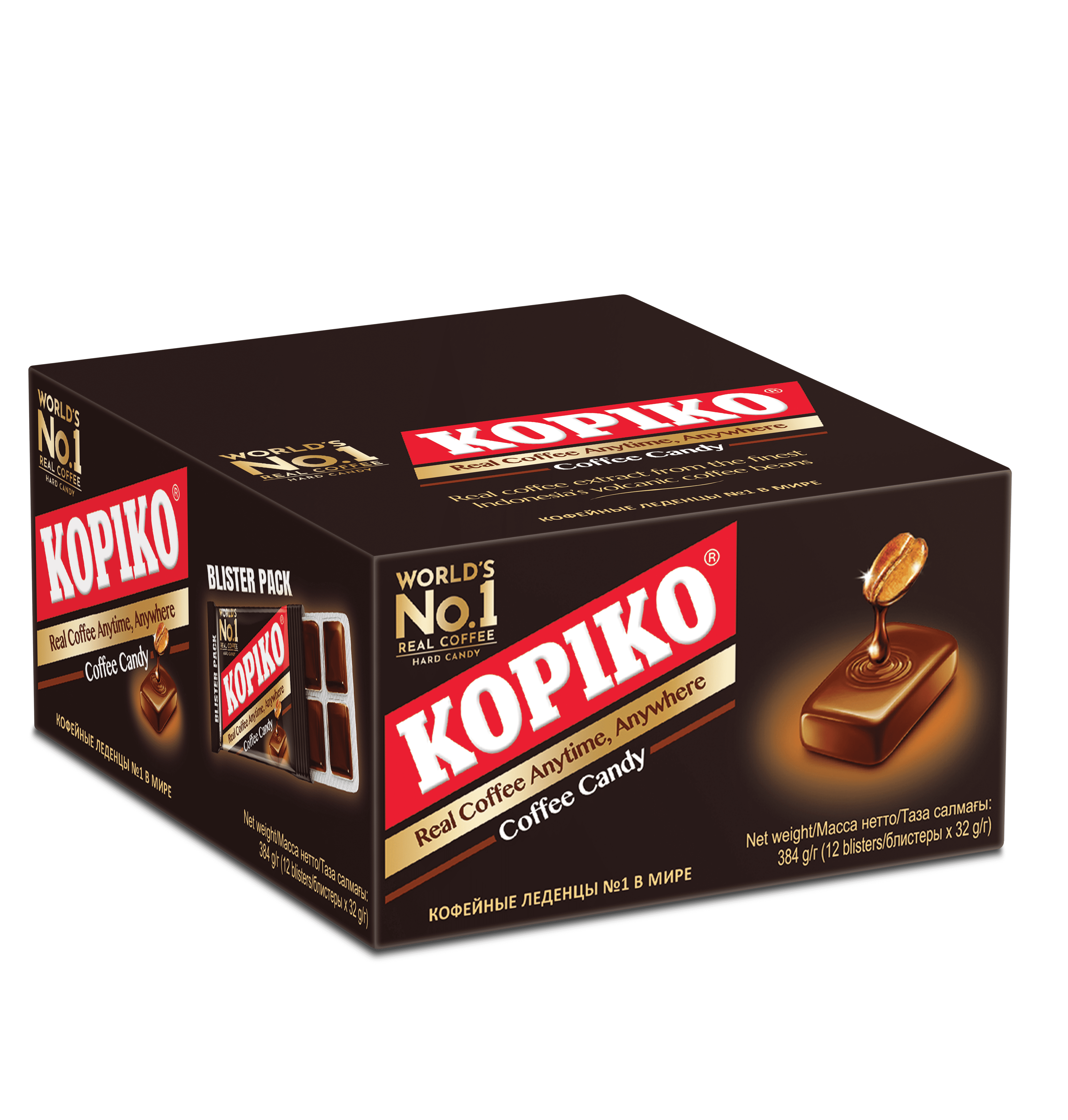 Леденцы кофейные Kopiko Coffee Candy, 12 блистеров