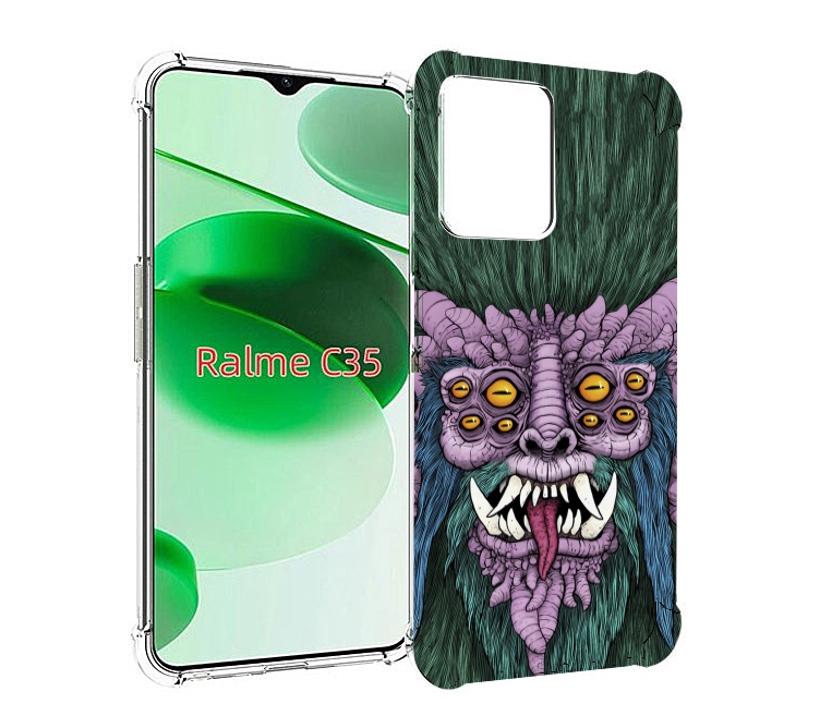 

Чехол MyPads многоглазый черт для Realme C35 / Narzo 50A Prime, Прозрачный, Tocco