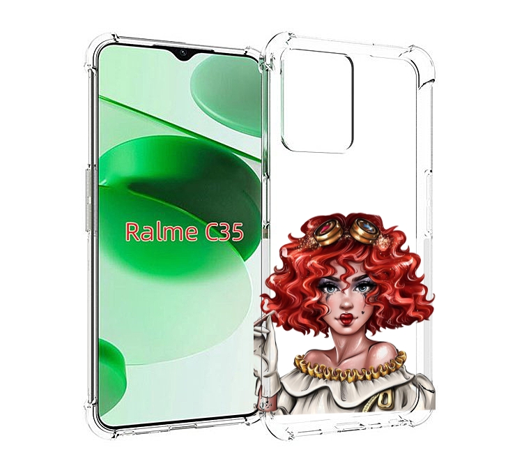 

Чехол MyPads модель-в-сине-красных-очках женский для Realme C35 / Narzo 50A Prime, Прозрачный, Tocco