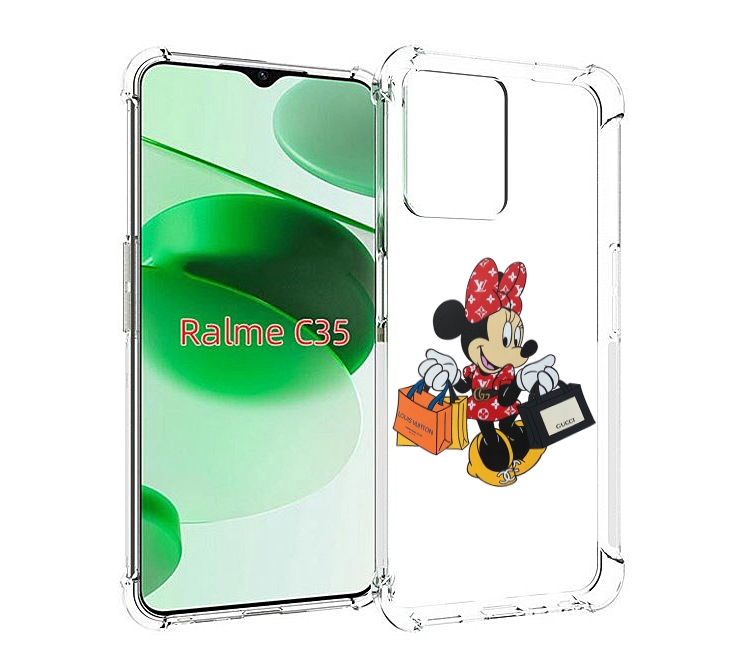 

Чехол MyPads модная-девочка-из-микки-мауса женский для Realme C35 / Narzo 50A Prime, Прозрачный, Tocco