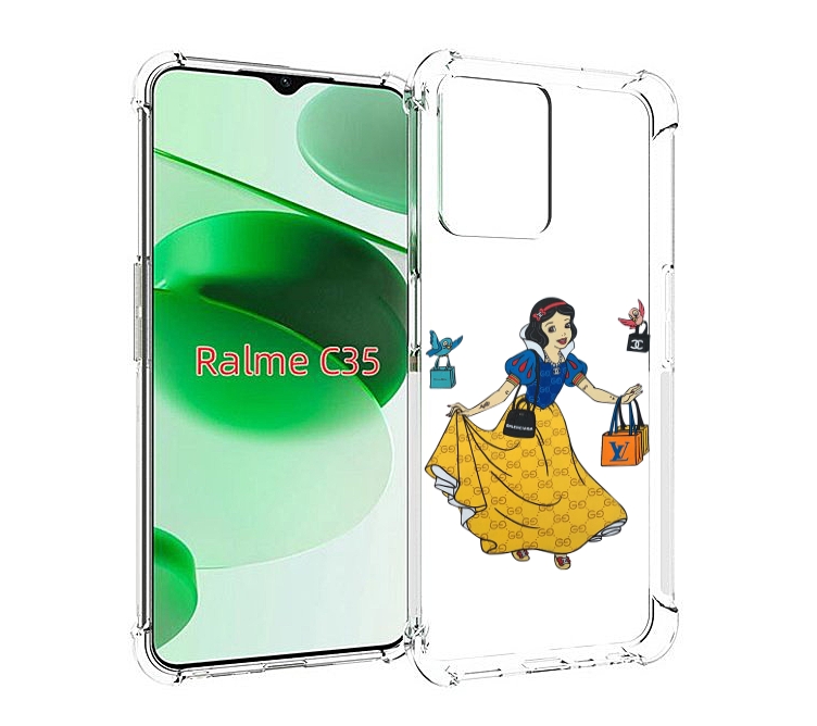 

Чехол MyPads модная-принцесса женский для Realme C35 / Narzo 50A Prime, Прозрачный, Tocco