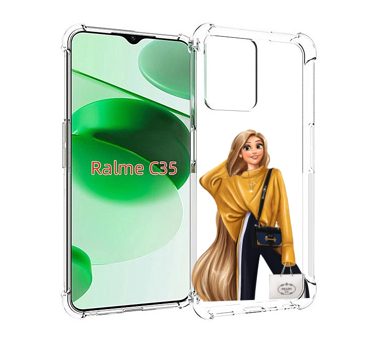 

Чехол MyPads модная-рапунсель женский для Realme C35 / Narzo 50A Prime, Прозрачный, Tocco