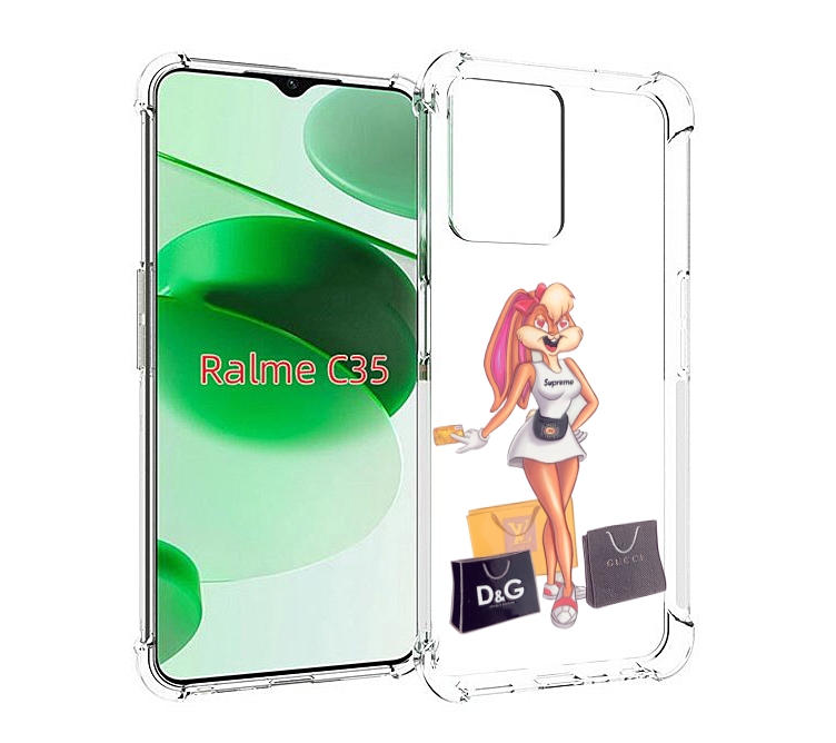 

Чехол MyPads модница-зайка женский для Realme C35 / Narzo 50A Prime, Прозрачный, Tocco
