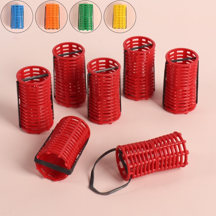 

Бигуди на резинке, d = 3,5 см, 7 шт, цвет МИКС