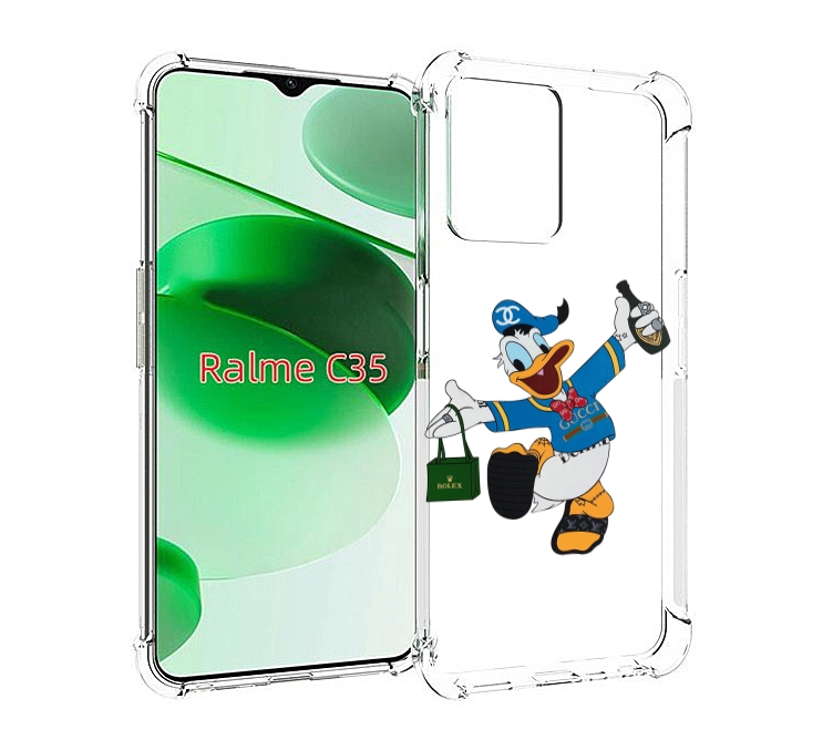

Чехол MyPads модный-дональд-дак для Realme C35 / Narzo 50A Prime, Прозрачный, Tocco