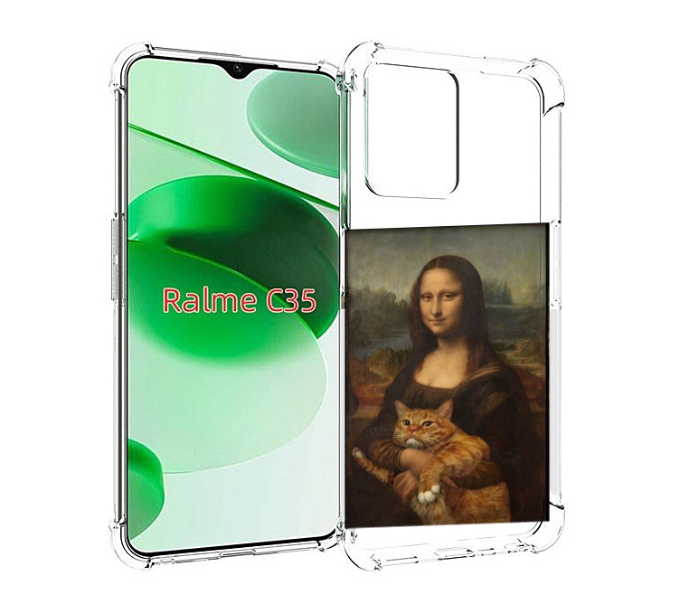 

Чехол MyPads монализа-с-котиком для Realme C35 / Narzo 50A Prime, Прозрачный, Tocco