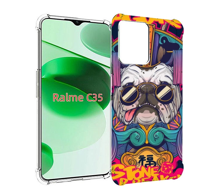 

Чехол MyPads мопс агро яркая для Realme C35 / Narzo 50A Prime, Прозрачный, Tocco