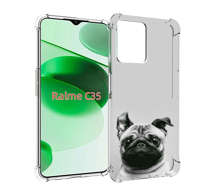 

Чехол MyPads мопс для Realme C35 / Narzo 50A Prime, Прозрачный, Tocco