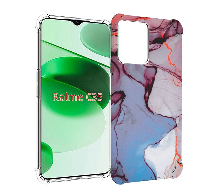 

Чехол MyPads мраморный рисунок для Realme C35 / Narzo 50A Prime, Прозрачный, Tocco