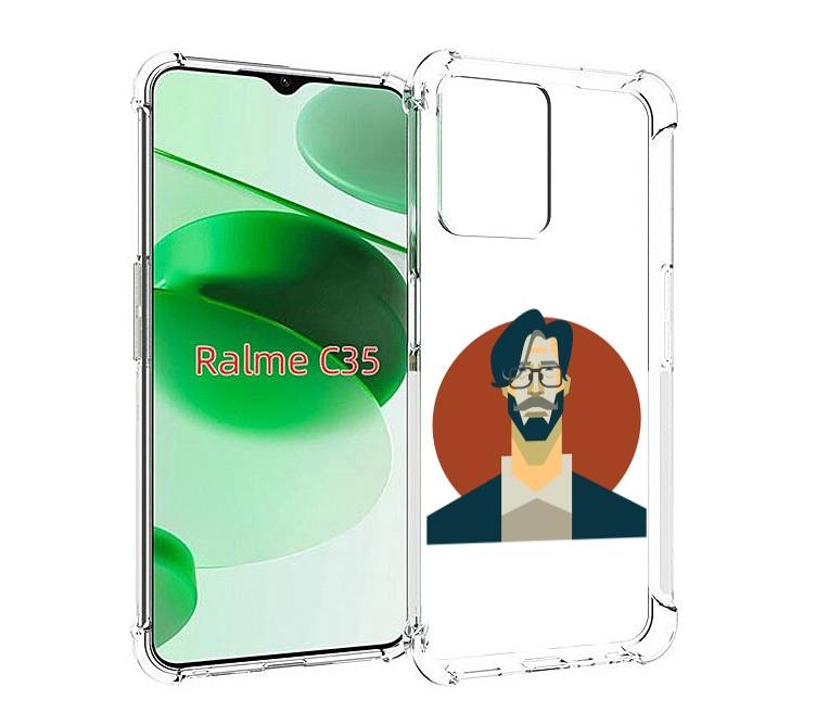 

Чехол MyPads мужичек-в-очках для Realme C35 / Narzo 50A Prime, Прозрачный, Tocco