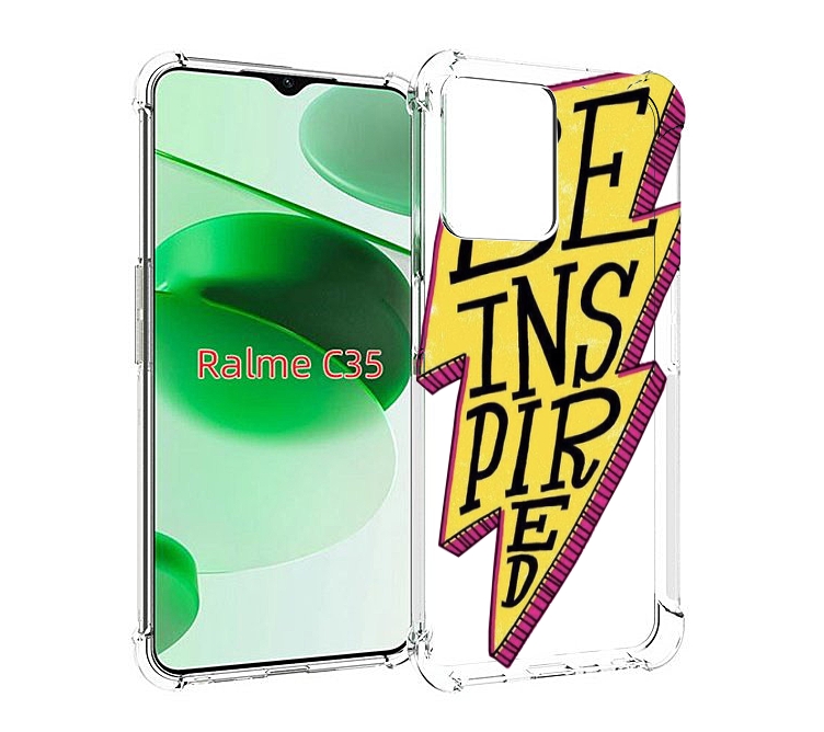 

Чехол MyPads надпись в желтой молнии для Realme C35 / Narzo 50A Prime, Прозрачный, Tocco