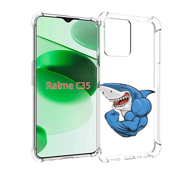 

Чехол MyPads накаченная акула для Realme C35 / Narzo 50A Prime, Прозрачный, Tocco