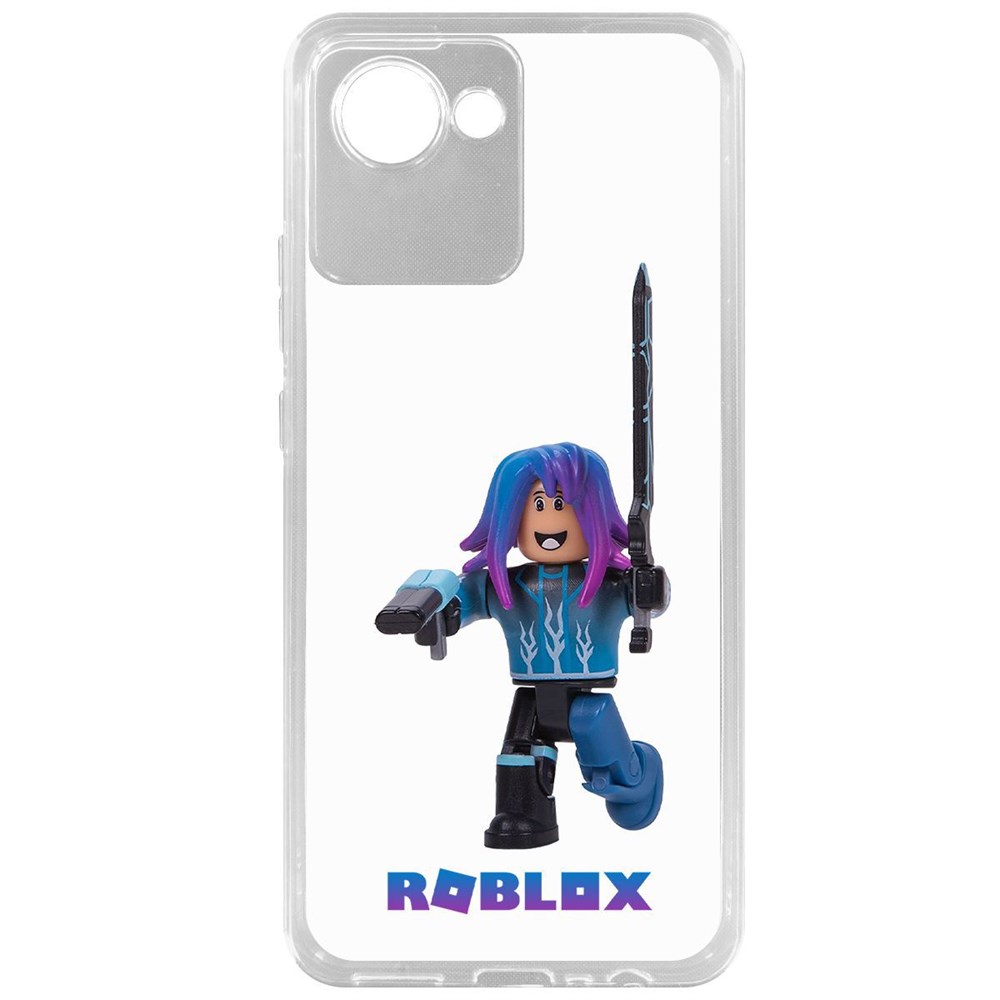 

Чехол-накладка Roblox-Паркурщик для Realme C30, Прозрачный