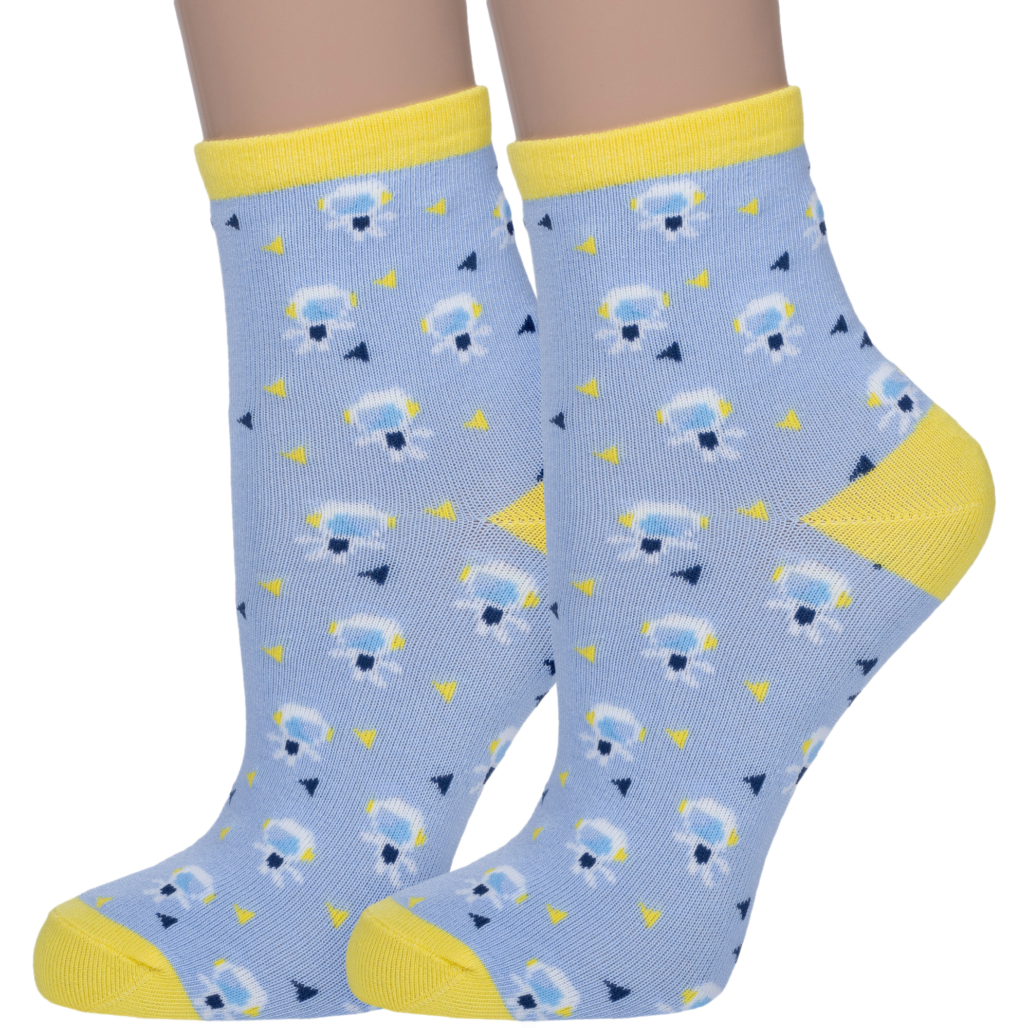 Носки детские АКОС 2-CK41900, голубой; желтый, 20