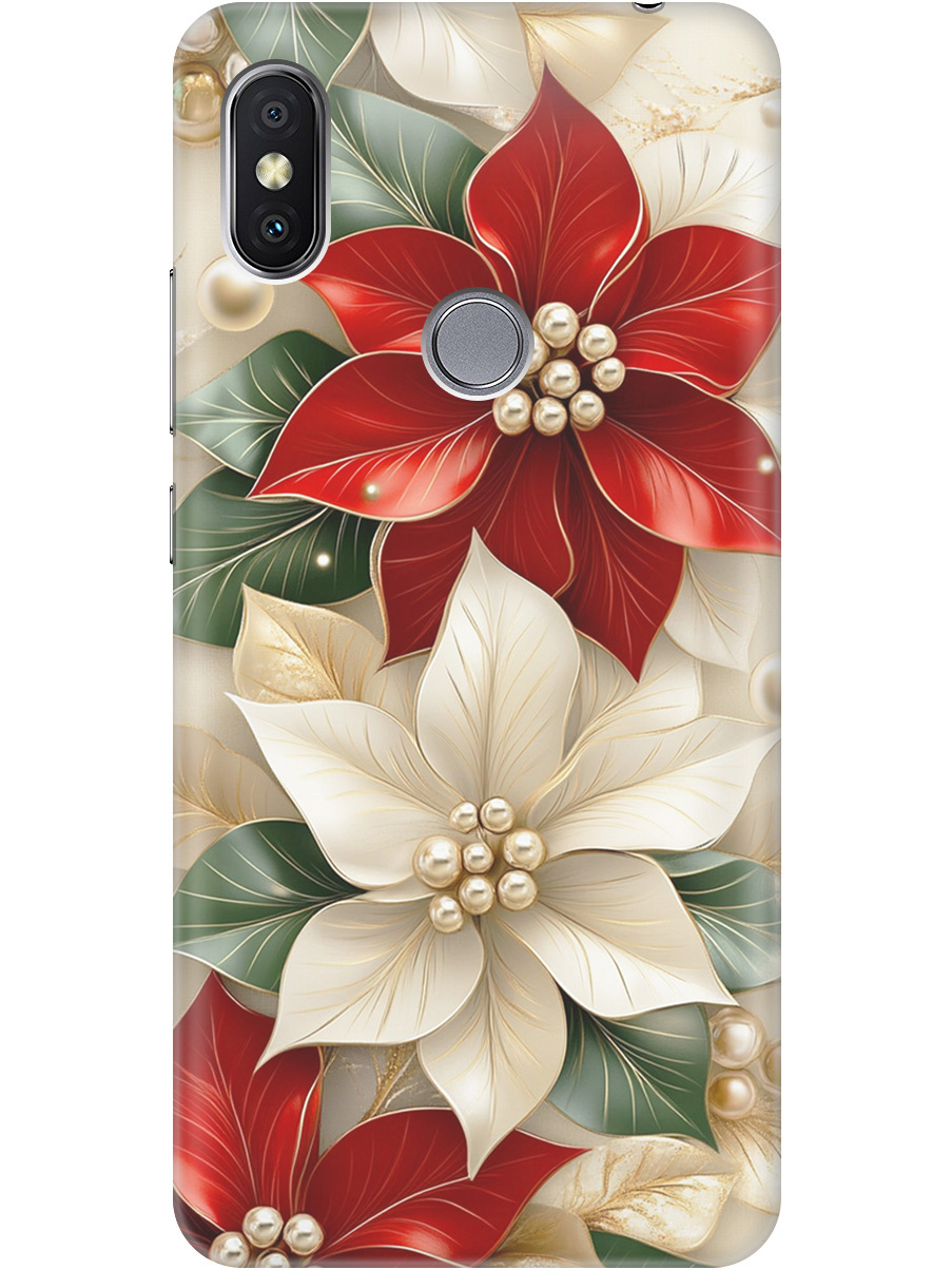 

Силиконовый чехол на Xiaomi Redmi S2 с принтом "Цветы и бусы", Прозрачный;бежевый;красный, 718410221