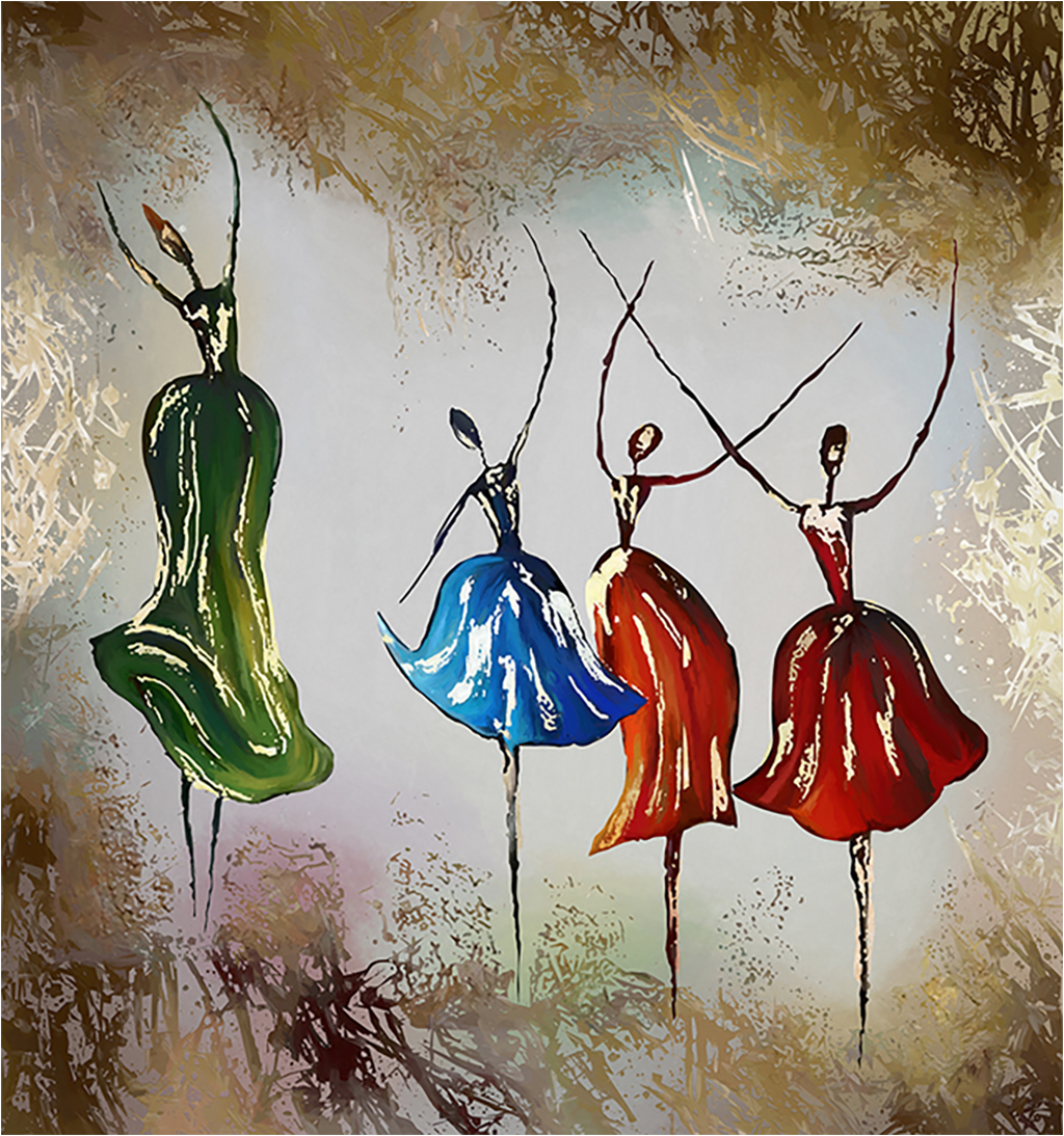 

Картина на холсте с подрамником ХитАрт Балерины 40x43 см, 4876