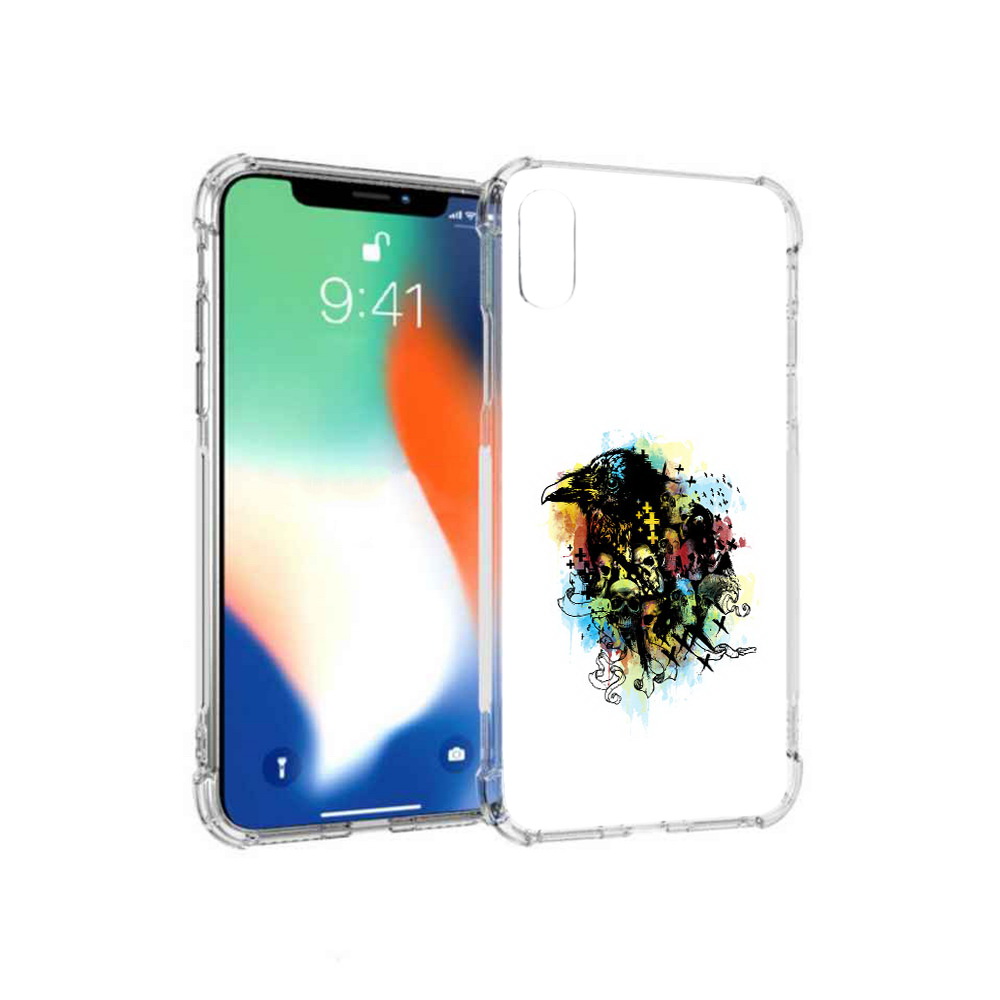 

Чехол MyPads Tocco для Apple iPhone XS Max ворон и черепа (PT117540.614.273), Прозрачный, Tocco