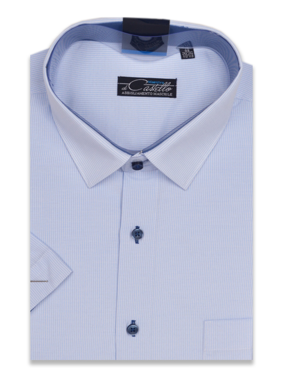 Рубашка мужская NoBrand Graf 12-K голубая 40/170-178