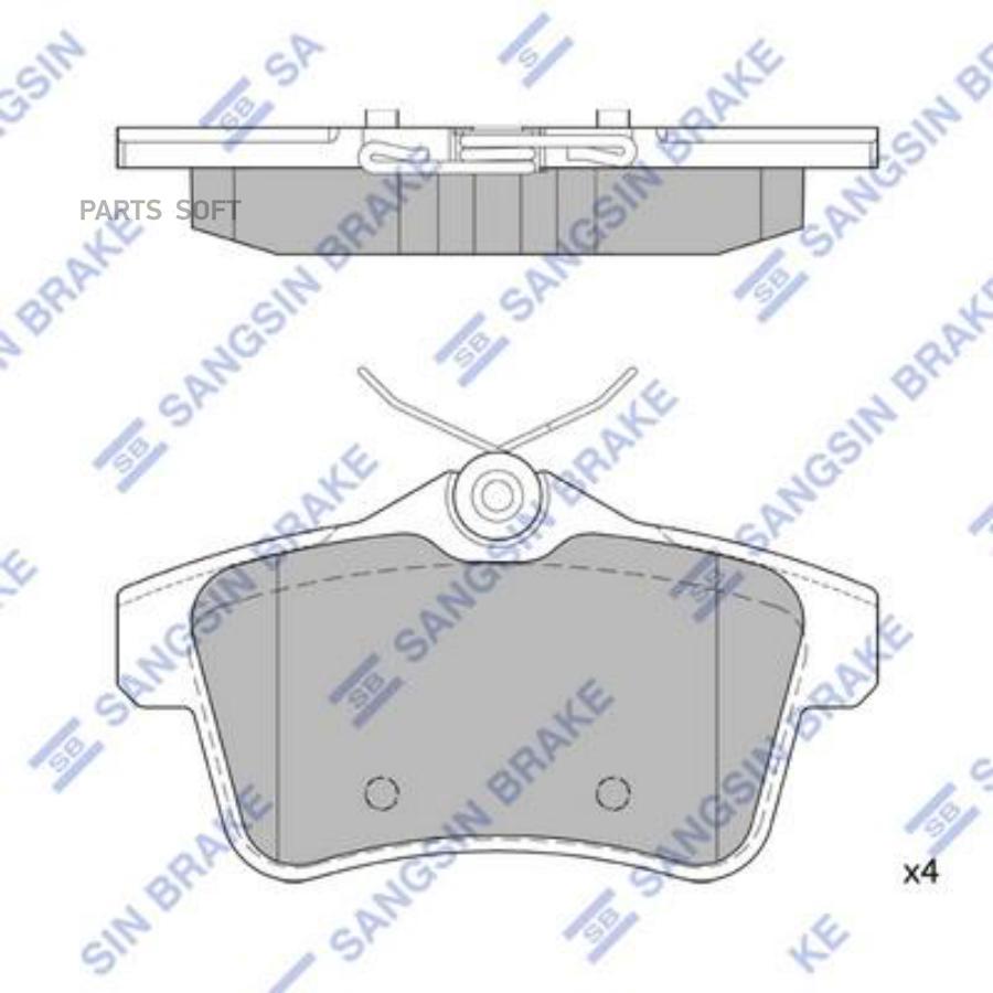 

Тормозные колодки Sangsin brake задние sp1881