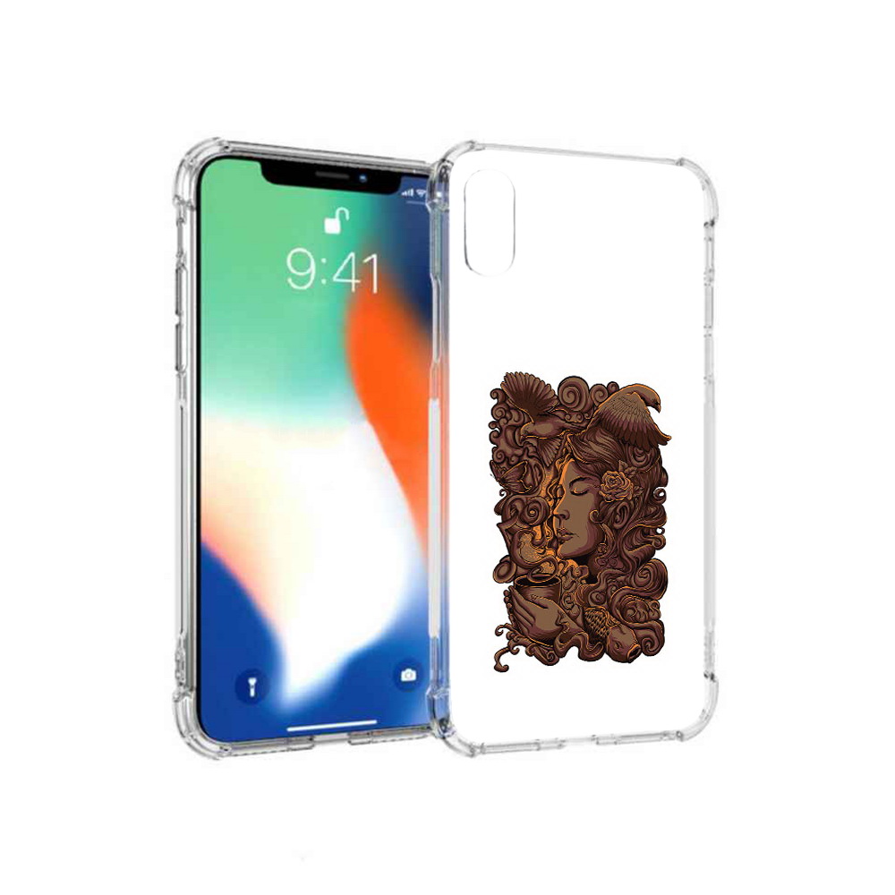 

Чехол MyPads Tocco для Apple iPhone XS Max девушка с длинными волосами абстракция, Прозрачный, Tocco