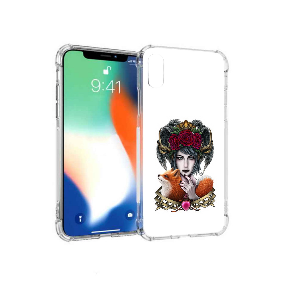 

Чехол MyPads Tocco для Apple iPhone XS Max девушка с лисой (PT117540.614.314), Прозрачный, Tocco