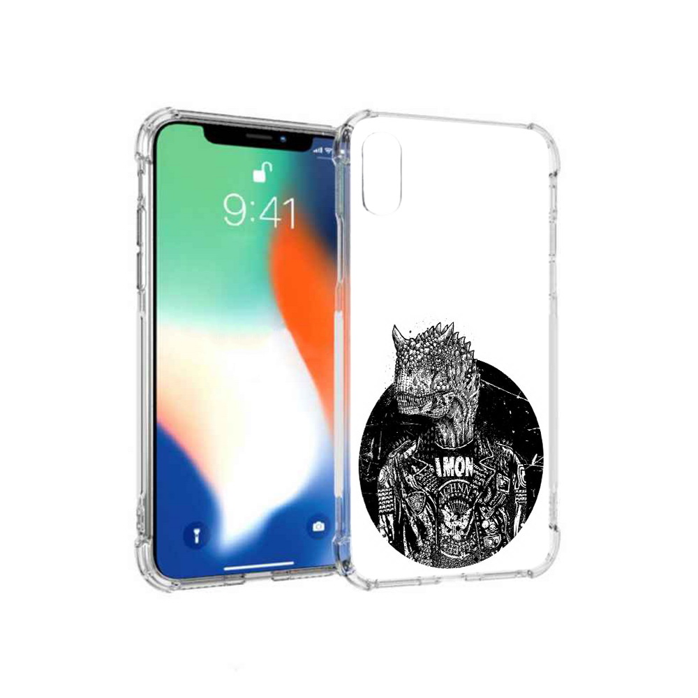 

Чехол MyPads Tocco для Apple iPhone XS Max динозавр в куртке (PT117540.614.328), Прозрачный, Tocco