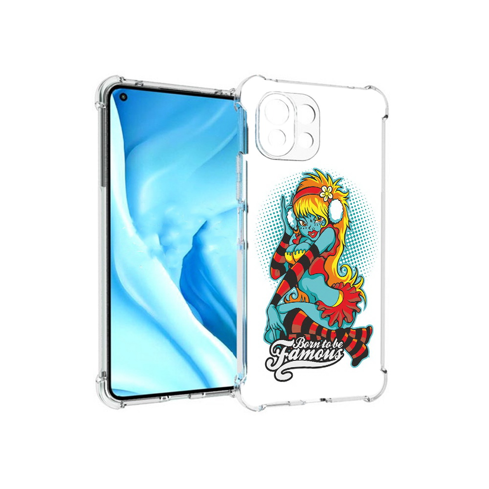 

Чехол MyPads Tocco для Xiaomi Mi 11 Lite нарисованная девушка в наушниках, Прозрачный, Tocco