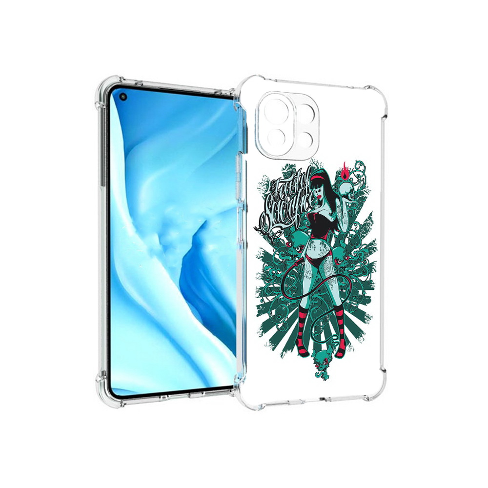 

Чехол MyPads Tocco для Xiaomi Mi 11 Lite нарисованная девушка в татуировках, Прозрачный, Tocco