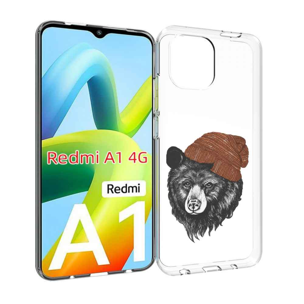 

Чехол MyPads Медведь в шапке 2 для Xiaomi Redmi A1, Прозрачный, Tocco