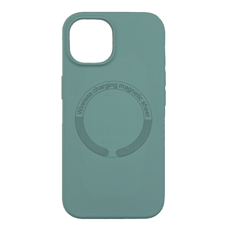 

Чехол-накладка для iPhone 15, Silicon Case, магнитный (MagSafe), без лого, X-case бирюзов, Бирюзовый