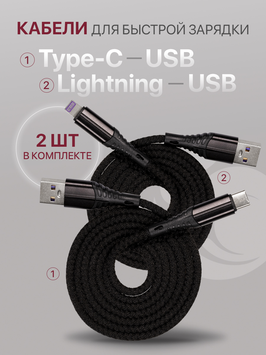 

Кабель USB Type-C, Lightning-USB Zibelino ZDNC-TYPEC 1 м черный, ZDNC-TYPEC