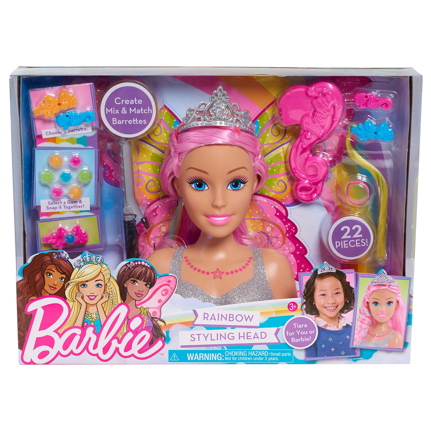 

Кукла Barbie Dreamtopia Радуга стиль головка 62625, Barbie Dreamtopia Радуга стиль головка 22 ш комплект тиара щетка щипцы для завивки волос новые 62625