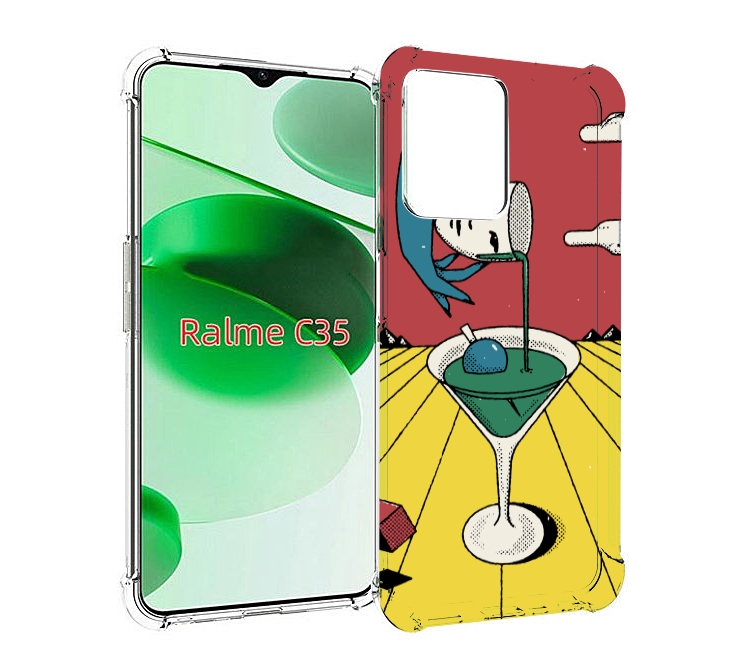 

Чехол MyPads необычный напиток для Realme C35 / Narzo 50A Prime, Прозрачный, Tocco