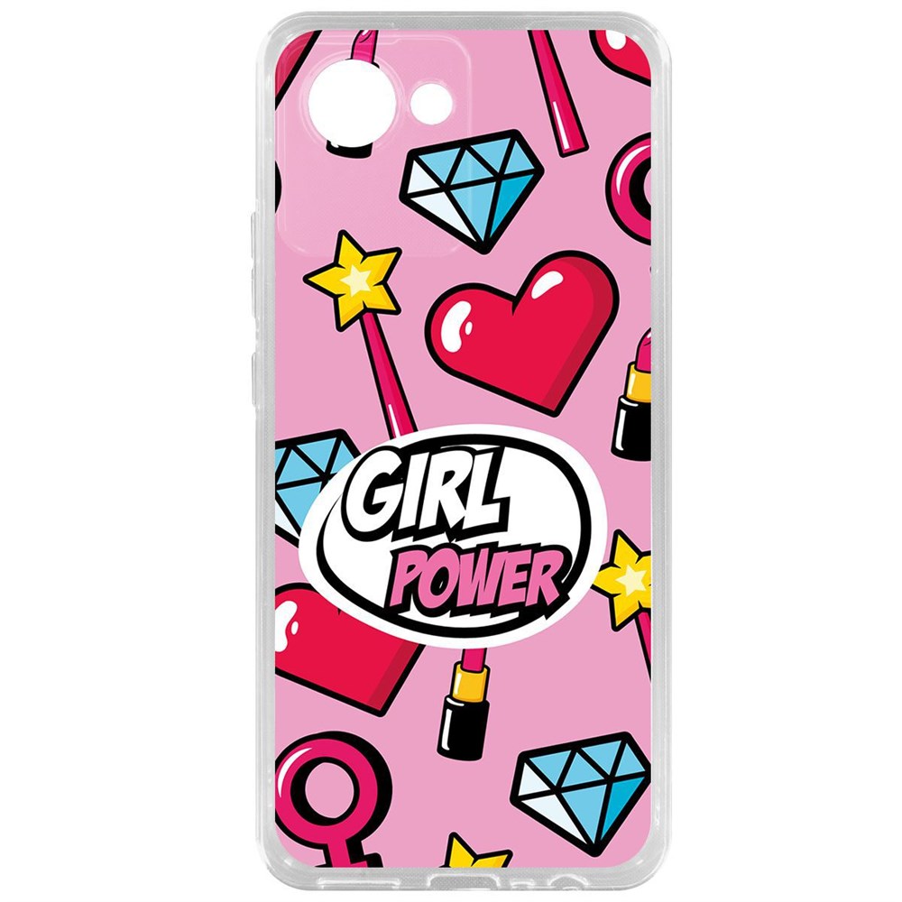 

Чехол-накладка Girl Power для Realme C30, Прозрачный