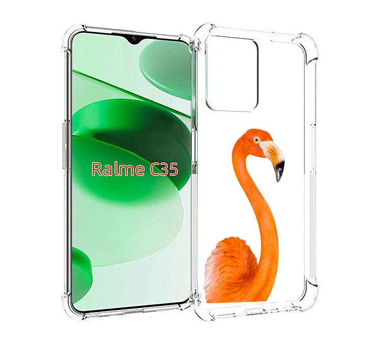 

Чехол MyPads оранжевый-фламинго для Realme C35 / Narzo 50A Prime, Прозрачный, Tocco