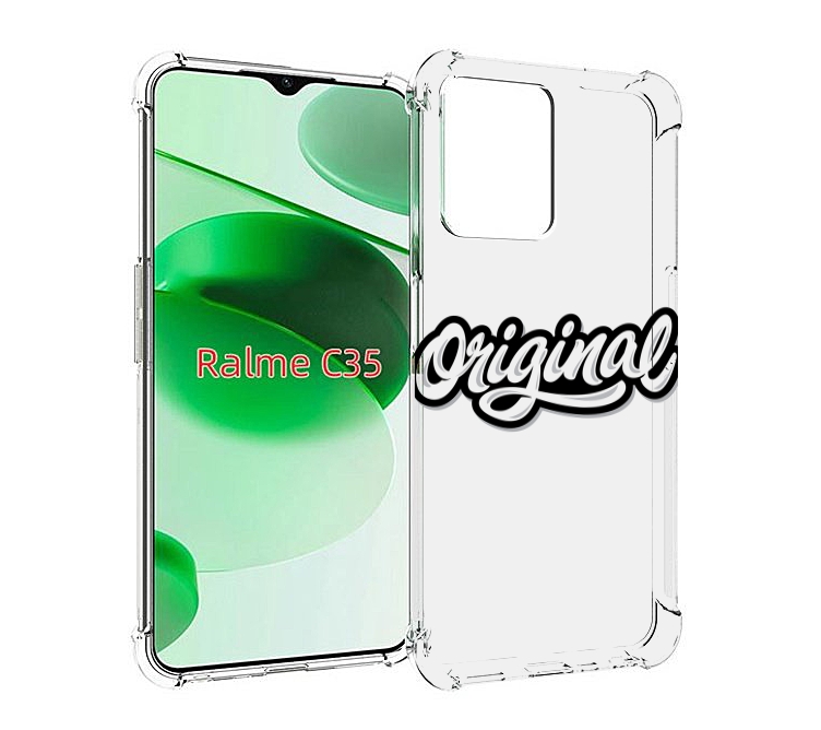 

Чехол MyPads оригинал-надпись для Realme C35 / Narzo 50A Prime, Прозрачный, Tocco
