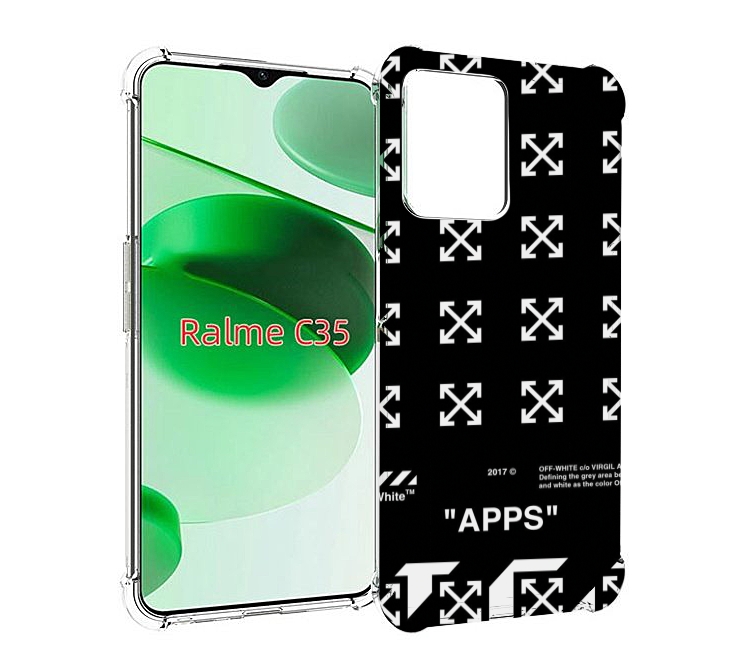

Чехол MyPads оф-вайт-значки для Realme C35 / Narzo 50A Prime, Прозрачный, Tocco
