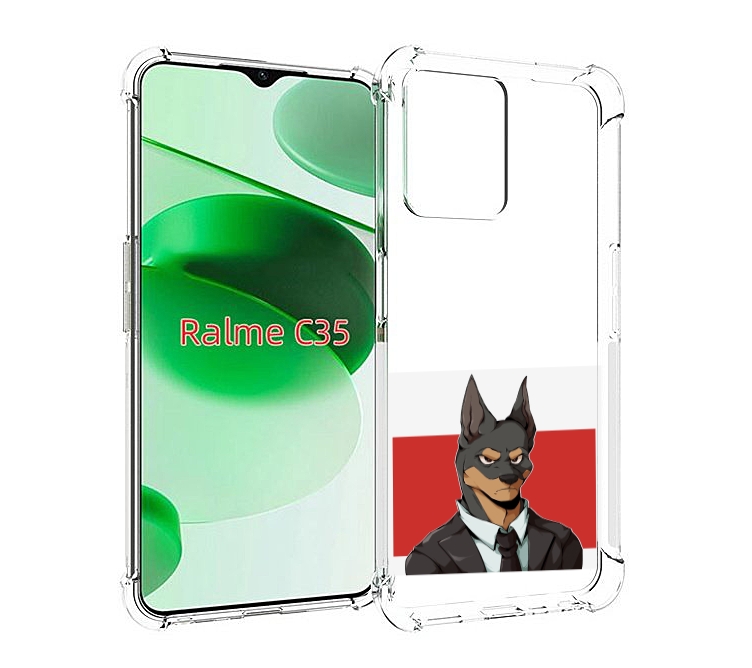 

Чехол MyPads офисный работник собака для Realme C35 / Narzo 50A Prime, Прозрачный, Tocco