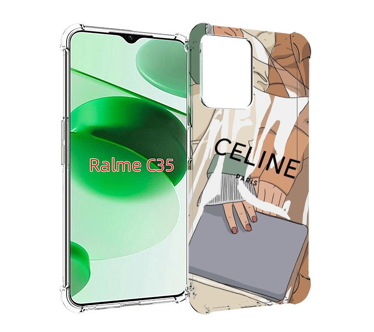 

Чехол MyPads пакет-келин-париж женский для Realme C35 / Narzo 50A Prime, Прозрачный, Tocco