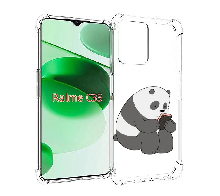 

Чехол MyPads панда-в-телефоне для Realme C35 / Narzo 50A Prime, Прозрачный, Tocco