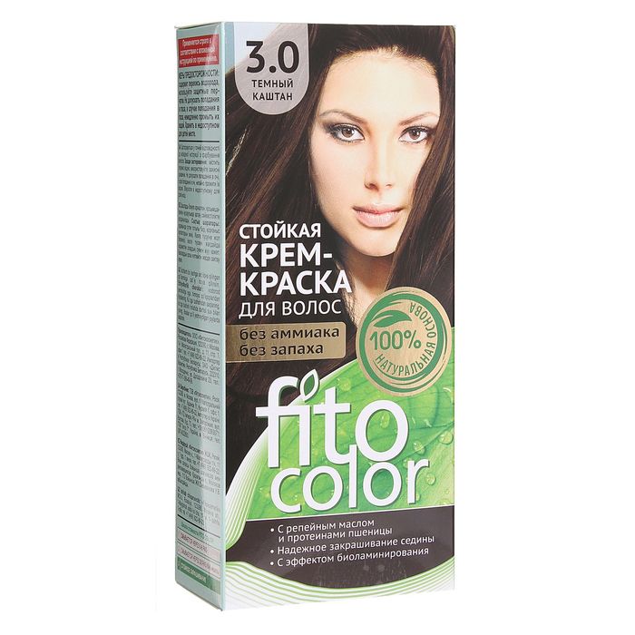 

Стойкая крем-краска для волос Fitocolor, тон темный каштан, 115 мл, Fitocolor